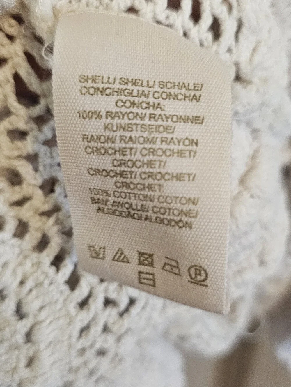 Free People Clarissa Crochet White Long Sleeve Top Medium